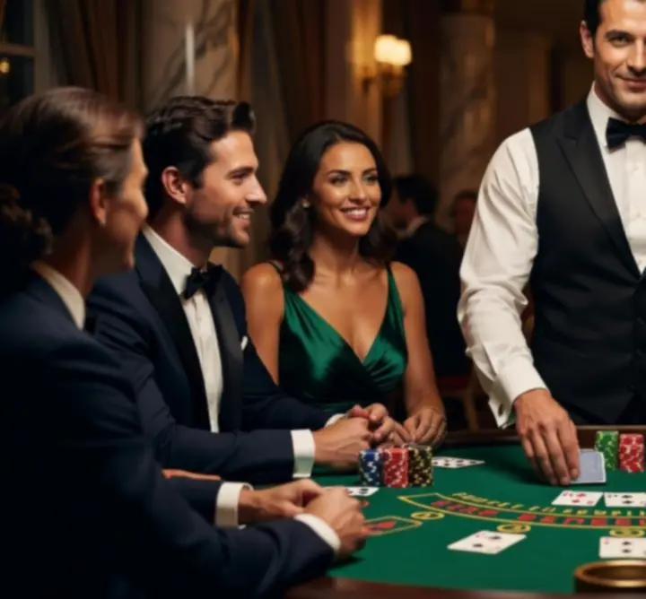 Dealer blackjacka POL prowadzący rozgrywkę