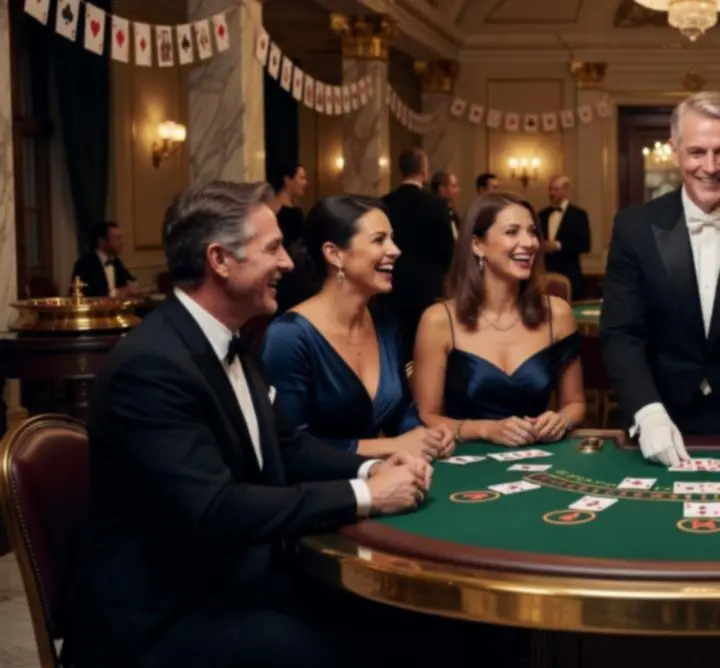 Elegancki stół do blackjacka podczas eventu POL
